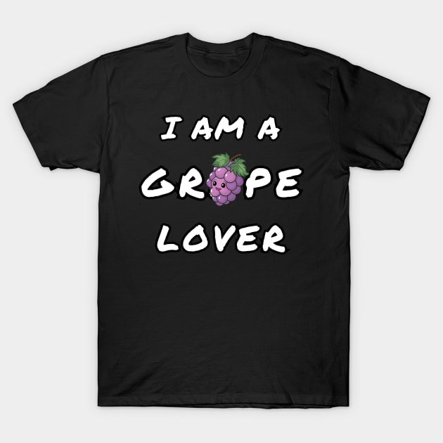 Grape Lover Cute Funny T-Shirt by Estrella Design